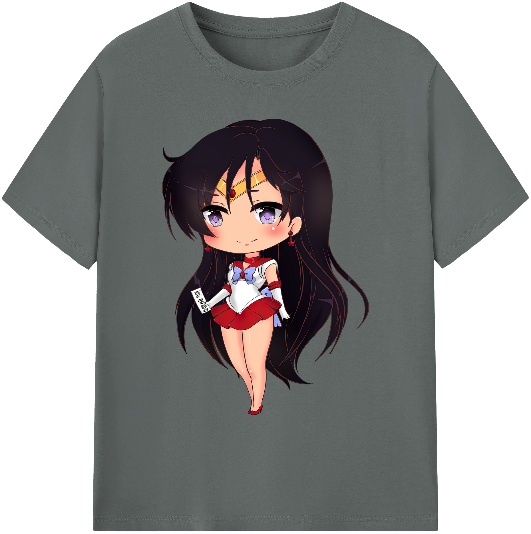 （画像用） 美少女戦士セーラームーン 火野レイ ひの レイ Sailor Moon Hino Rei （セーラーマーズ,Sailor Mars） 綿100％ メンズ半袖Tシャツ｜肌触りやわらか＆通気性